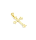 Polished 14k Yellow Gold Diamond Cut Holy Cross Pendant