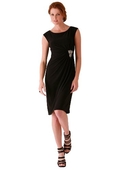 Woman Within Plus Size Gathered brooch dress by Onyx ( Night out Dress )