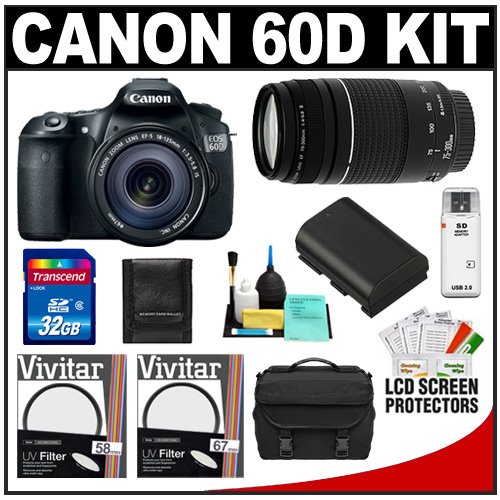 Review Canon EOS 60D Digital SLR Camera Body with EF-S 18-135mm IS Lens & 75-300mm III Lens + 32GB Card + Battery + Case + Accessory Kit รูปที่ 1