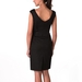 รูปย่อ Phistic Women's Black Pleat Neck Stretch Wool Blend Sheath Dress ( Night out Dress ) รูปที่3