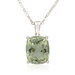 รูปย่อ Sterling Silver Cushion-Cut Green Amethyst Pendant, 18.5" รูปที่1