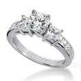 14K White Gold Round & Princess Cut Diamond Promise Engagement Ring (1.90ct.tw, HI Color, SI2-3 Clarity)