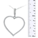 รูปย่อ Sterling Silver and Diamond Heart Pendant 1/3ct tw. 18" Chain รูปที่2