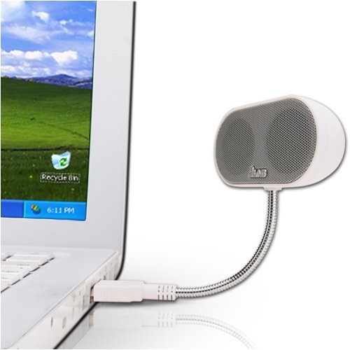 JLab USB Laptop Speakers - Portable, Compact, Travel Notebook Speaker for PC and Mac - B-Flex Hi-Fi Stereo USB Laptop Speaker - Pearl White ( Computer Speaker ) รูปที่ 1