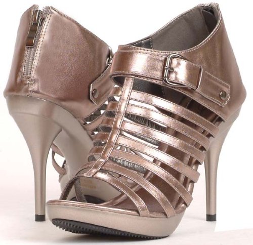 BUCKLES! Gray GLADIATOR Sandals Womens Shoes ( Ankle Strap Sandal ) รูปที่ 1