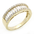 14K Engagement Ring 1.5ctw CZ Cubic Zirconia Women's Wedding Band Yellow Gold Ring