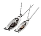 รูปย่อ Stainless Steel Couples Eternal Love Pendants Necklace Set 18" & 22" Chain รูปที่2