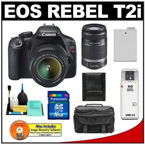 Review Canon EOS Rebel T2i Digital SLR Camera & 18-55mm IS Lens + EF-S 55-250mm IS Zoom Lens + 16GB Card + Battery + Case + Accessory Kit รูปที่ 1