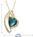 รูปย่อ 10k Yellow Gold Trillion Cut Created Mosaic Opal and Diamond Pendant, 18" รูปที่2