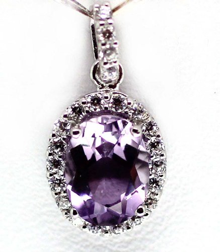 Gemstones 1.5ct Purple Amethyst 9k Gold Pt Diamond Pendants P9PA รูปที่ 1