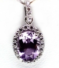 Gemstones 1.5ct Purple Amethyst 9k Gold Pt Diamond Pendants P9PA