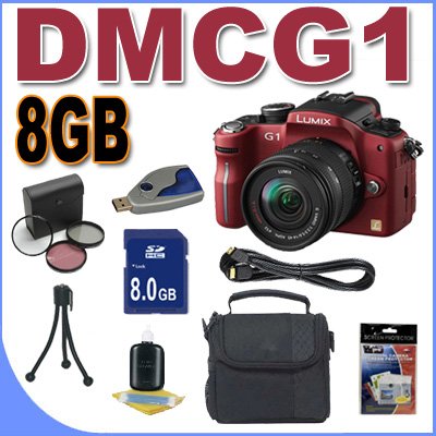 Review Panasonic Lumix DMC-G1 12.1Megapixel Digital Camera with Lumix G Vario 14-45 mm f/3.5-5.6 Lens (Red) BigVALUEInc Accessory Saver 8GB HD Bundle รูปที่ 1