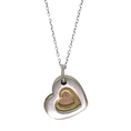 Sterling Silver, 18k Yellow Gold Over Sterling Silver, and Rose Gold Over Sterling Silver High-Polished Layers of Love Heart Pendant,18