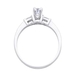 รูปย่อ 14K White Gold Diamond Wedding Engagement Ring Band with Side Stones (1/2 CTW., GH, SI) รูปที่2