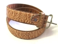 Men's Leather Belt Embossed Alligator Print 