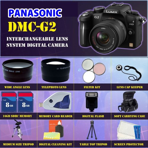 Review Panasonic DMC-G2 Interchangeable Lens System Digital Camera + PRO Shooter 16GB, Deluxe Carrying Case, Flash, Lens & Tripod Complete Accessories Package รูปที่ 1