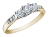 รูปย่อ Three Stone Diamond Engagement Ring and Diamond Anniversary Ring 1/2 Carat (ctw) in 10K Yellow Gold (Certified) รูปที่1