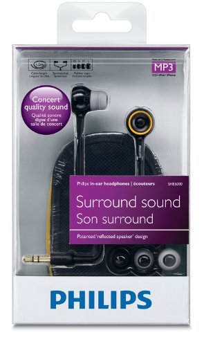 Philips SHE6000/28 In-Ear Headphones Surround Sound (Black) ( Philips Ear Bud Headphone ) รูปที่ 5