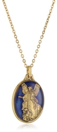 The Vatican Library Collection Oval Blue Angel Pendant Necklace