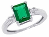 รูปย่อ 1.56ct Emerald Cut LabCreated Emerald Ring with Diamonds in 14Kt White Gold รูปที่3