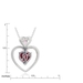 รูปย่อ Sterling Silver Lab Pink Sapphire, Lab Ruby and Diamond Pendant, 18" รูปที่5