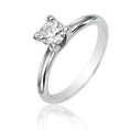 0.50cttw Natural White Round Diamond (VS-Clarity, FG-Color) Solitaire Ring in 18K White Gold.