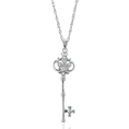 Diamond key Pendant Crafted in Sterling Silver (18 chain .05cttw.)