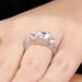 รูปย่อ Quinn's Engagement Ring - Asscher Cut CZ 925 Sterling Silver Rhodium Electroplated รูปที่6