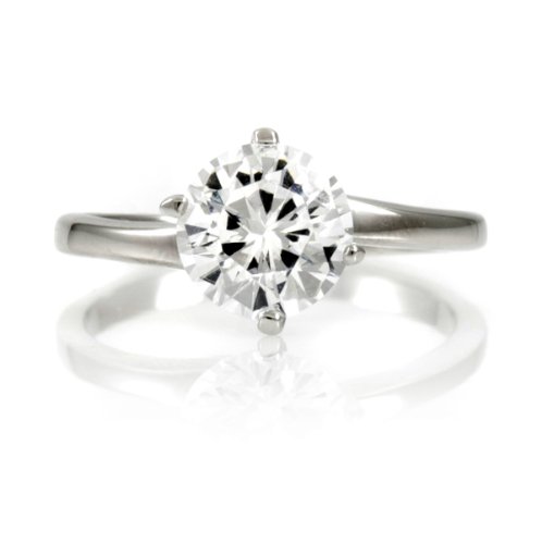 April's 2 CT CZ Engagement Ring - Swirl Setting รูปที่ 1