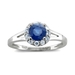 รูปย่อ 14k White Gold Bridal Natural Sapphire and Diamond Engagement Ring (G, SI2, 0.85 cttw)-Certificate of Authenticity รูปที่2