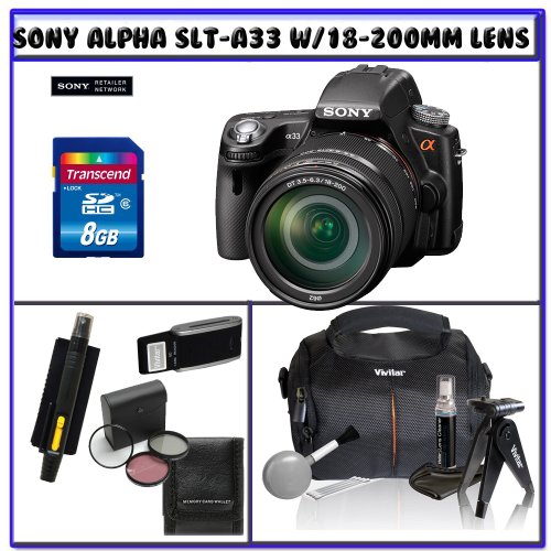 Review Sony SLT-A33 Alpha DSLR SLTA33 14.2Megapixel Digital Camera with SAL-18200 18-200mm f/3.5-6.3 DT Aspherical Autofocus Lens + 14Pc Starter Pack # 3 รูปที่ 1