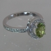 รูปย่อ 14k White Gold Engagement Band Oval Green Peridot and Round White Accents Diamond Ring (1 1/4 ctw) (.90 ct Peridot , Green Color, SI2-I1 Clarity)( 1/3 ctw Diamonds, G Color, SI2-I1 Clarity) รูปที่6