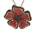 รูปย่อ Red Glitter Epoxy Flower Pin Pendant in Silvertone รูปที่1