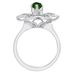 รูปย่อ Platinum Emerald & Diamond Flower Design Ring (1 ctw) รูปที่2