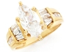 รูปย่อ 10k Gold 2.9ct Marquise CZ Baguette Engagement Ring รูปที่2