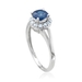 รูปย่อ 14k White Gold Bridal Natural Sapphire and Diamond Engagement Ring (G, SI2, 0.85 cttw)-Certificate of Authenticity รูปที่4
