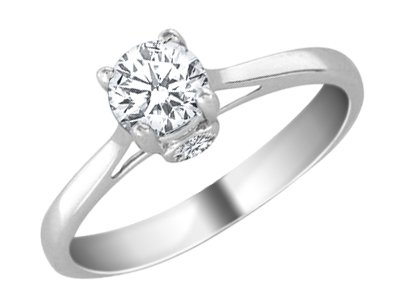 Solitare Diamond Engagement Ring 1/4 Carat (ctw) in 14K White Gold รูปที่ 1