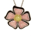 รูปย่อ Pink Glitter Epoxy Flower Pin Pendant in Rhodium Plate รูปที่1