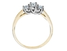 รูปย่อ Three Stone Diamond Engagement Ring and Diamond Anniversary Ring 1/2 Carat (ctw) in 10K Yellow Gold (Certified) รูปที่2