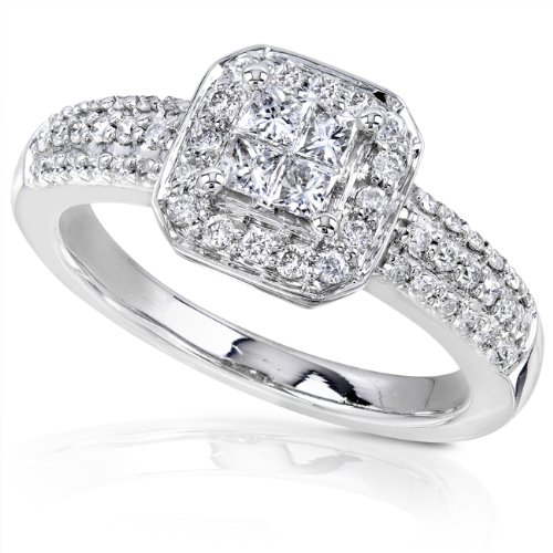 1/2 Carat TW Princess & Round Diamond Engagement Ring in 14k Gold รูปที่ 1
