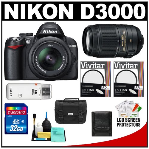 Review Nikon D3000 Digital SLR Camera & 18-55mm G VR DX AF-S & 55-300mm VR Zoom Lens + 32GB Card + Filters + Case + Accessory Kit รูปที่ 1