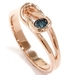 รูปย่อ 14K Rose Gold 1/5CT Blue Diamond Stackable Knot Ring รูปที่2