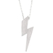 รูปย่อ Sterling Silver Brushed Silver Lightning Bolt Pendant, 16" รูปที่1