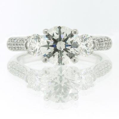 2.85ct Round Brilliant Cut Diamond Engagement Anniversary Ring Triple Excellent รูปที่ 1
