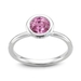 รูปย่อ 14k White Gold Bridal Natural Pink Sapphire Diamond Engagement Ring -1.10 cttw - 6mm, Certificate of Authenticity รูปที่1