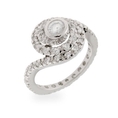 Extraordinary Swirling CZ Engagement Ring