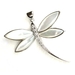 รูปย่อ Natural Mother of Pearl & Swarvoski Crystal Dragonfly Design Sterling Silver Pendant with Rhodium Plated (come with 16" or 18" Italian Sterling Silver Chain) รูปที่1