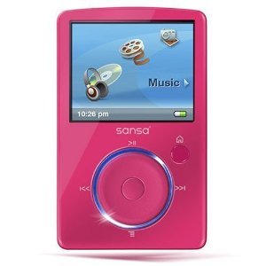 SanDisk 4GB Sansa Fuze Video MP3 Player Pink (SDMX14R-004GP) ( SanDisk Player ) รูปที่ 1