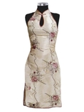 Floral embroidery halter dress ( Night out Dress )