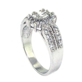 Classic Flower Engagement Ring- Oval Brilliant White CZ